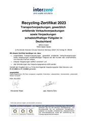 Recycling-Zertifikat 2021