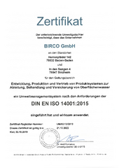 BIRCO Umweltmanagement DIN EN ISO 14001