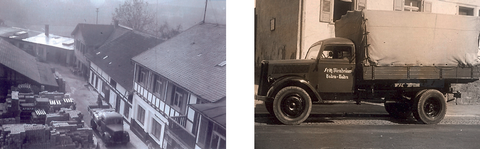 Gamle fabrik og første lastbil