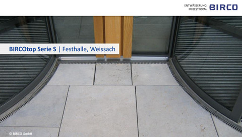 BIRCOtop-Serie-S-Fessade-entwaessern-Fassadenanschluss-Eingang